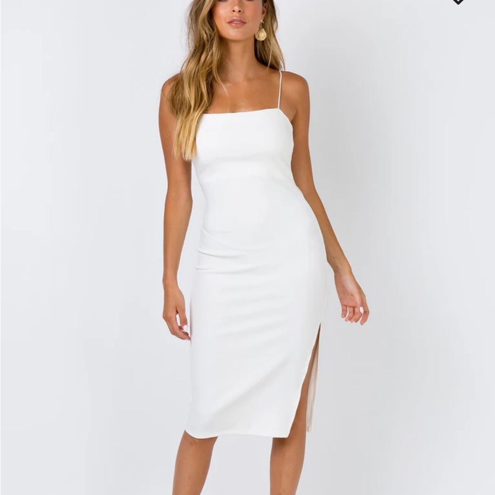 Princess Polly white midi dress size four